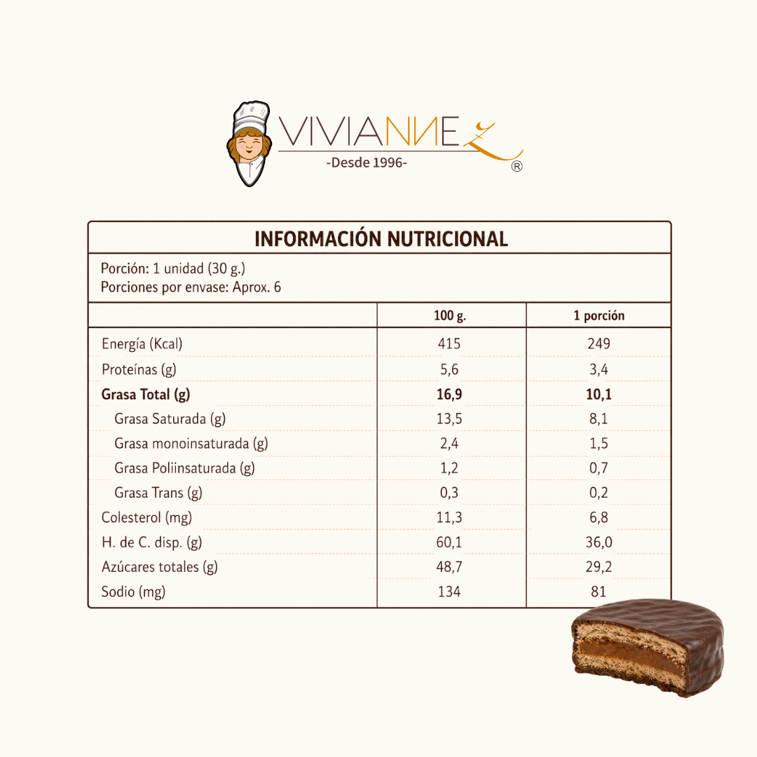 Caja de alfajores chocolate negro - 6 unidades