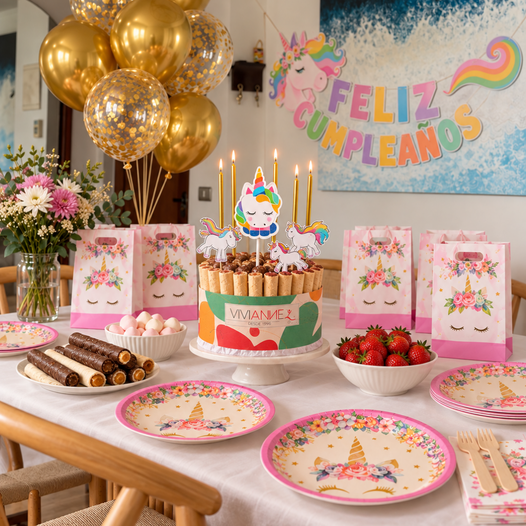 Guirnalda Feliz Cumpleaños Unicornio Pastel (1.35 mt)