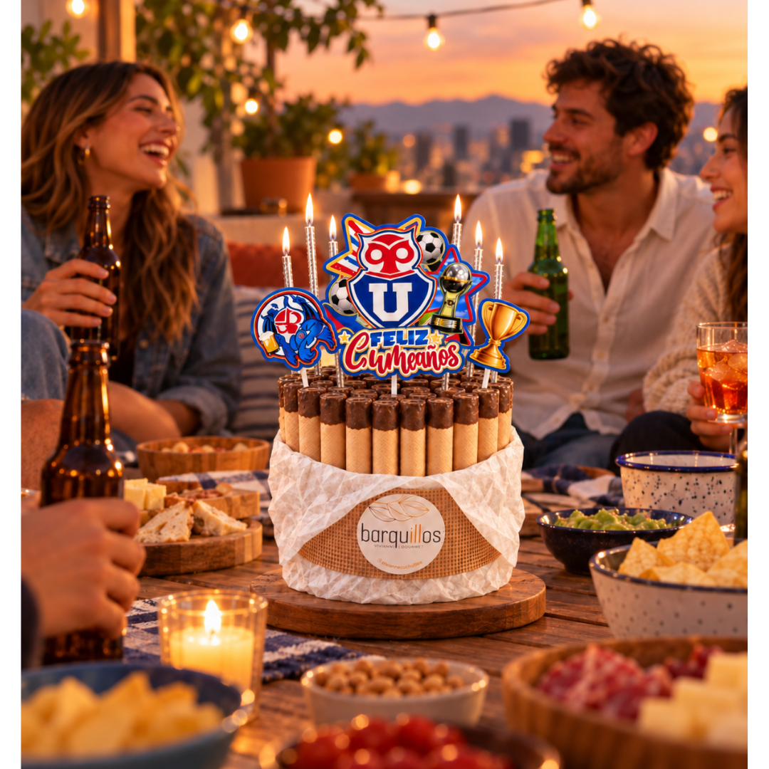 Topper Universidad de Chile Feliz Cumpleaños - Surtido Diseño 2 (Adorno para Torta)