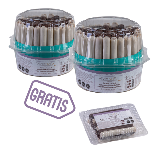 Pack Especial Torta Cuchuflí Chocolate Blanco y Negro 🍫