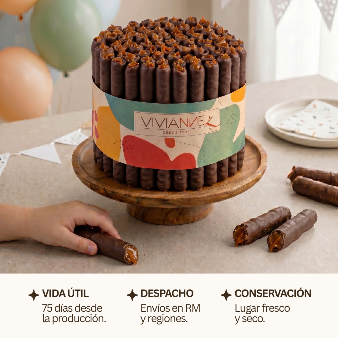 Torta de cuchuflís chocolate negro - 60 unidades