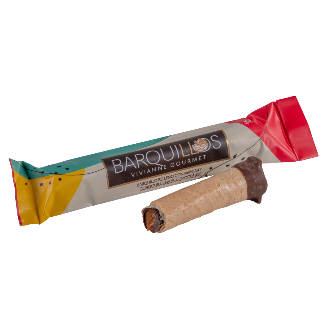 Barquillo relleno con manjar