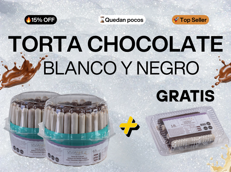 Pack Especial Torta Cuchuflí Chocolate Blanco y Negro 🍫