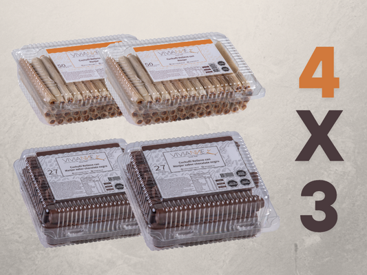 Pack 4x3 Cuchuflís Mix 🍫🧁 – 2 Tradicionales + 2 Chocolate Negro (¡Paga solo 3!)