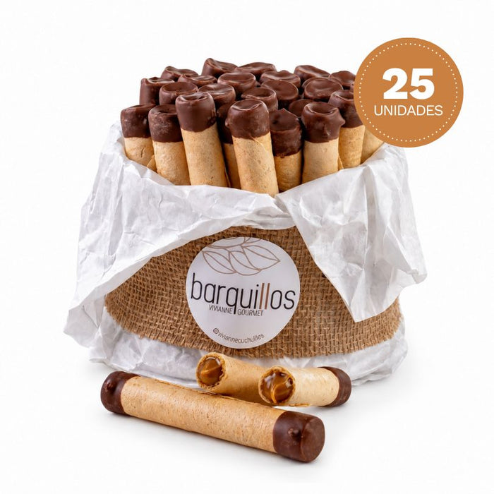 Torta de barquillos con manjar - 25 unidades
