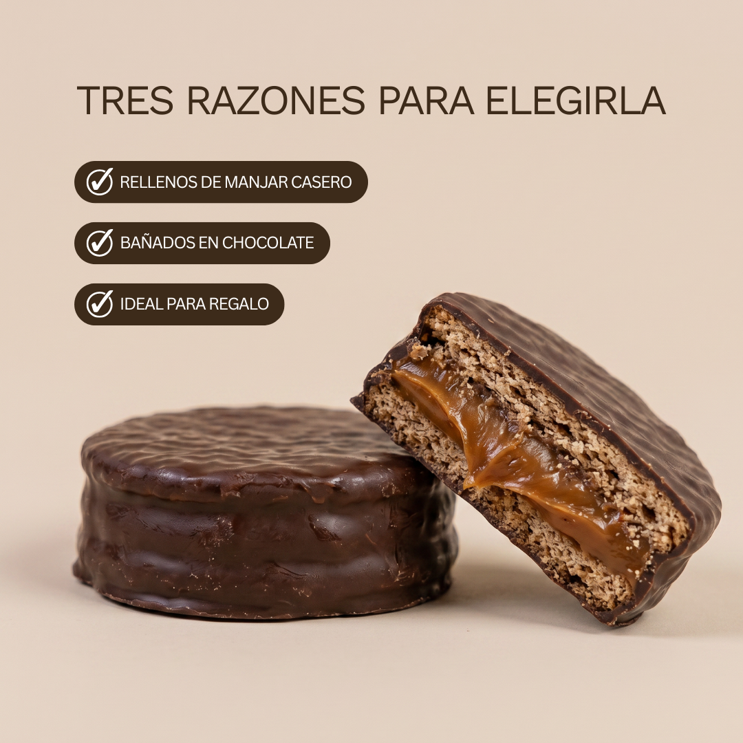 Caja de alfajores chocolate negro - 6 unidades