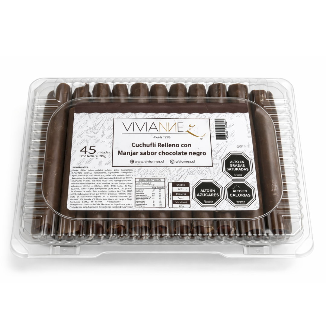 Cuchuflís con Manjar sabor Chocolate Negro – 45 unidades