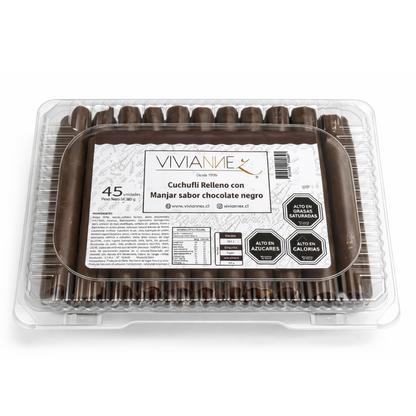 Cuchuflís con Manjar sabor Chocolate Negro – 45 unidades