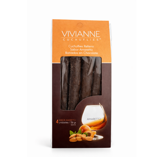 Cuchuflí Relleno con Manjar Sabor Amaretto, Bañado en Chocolate (4 Unidades)