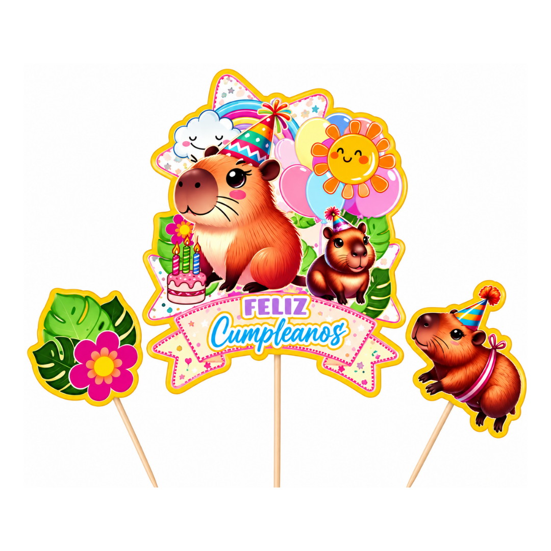 Topper 3D Capibara (Adorno para Torta)