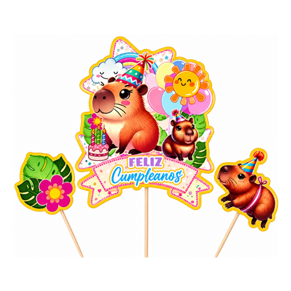 Topper 3D Capibara (Adorno para Torta)