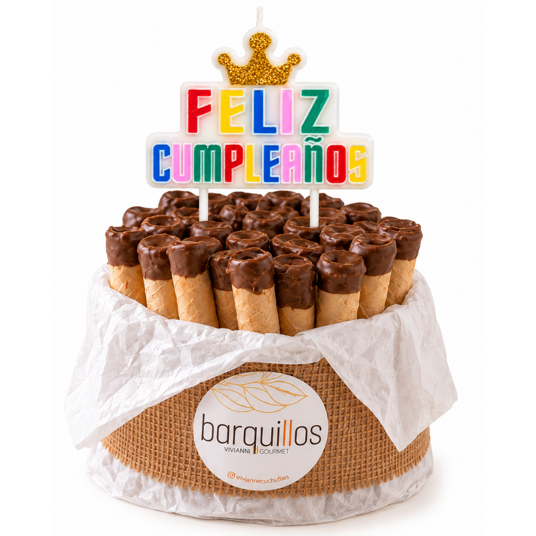 Vela Feliz Cumpleaños Corona -  7,7 x 10 cm