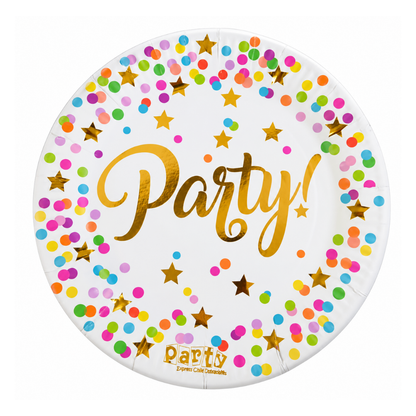 Platos Golden Party 18 cm - 6 Unidades