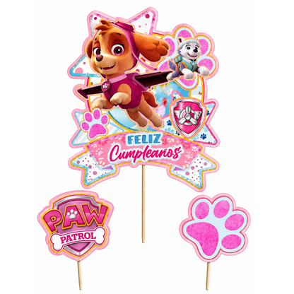 Topper 3D Skye Paw Patrol (Adorno para Torta)