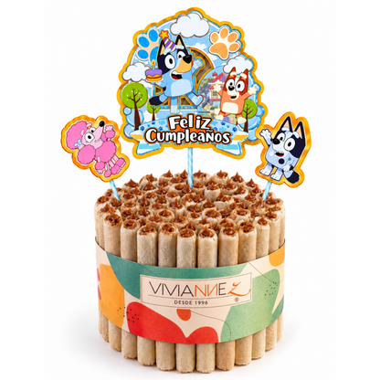 Topper 3D Bluey, 3 unidades (Adorno para Torta)