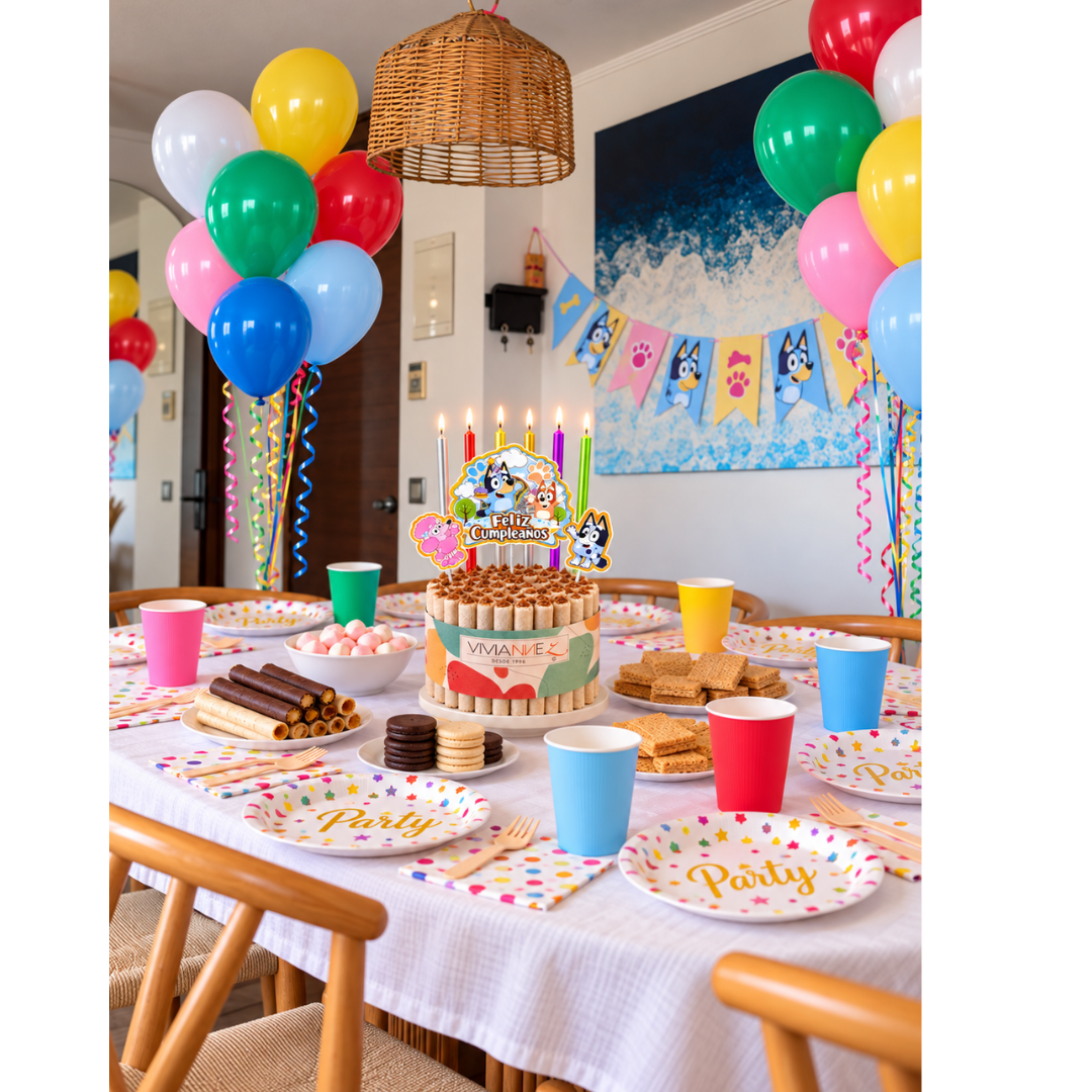 Topper 3D Bluey, 3 unidades (Adorno para Torta)