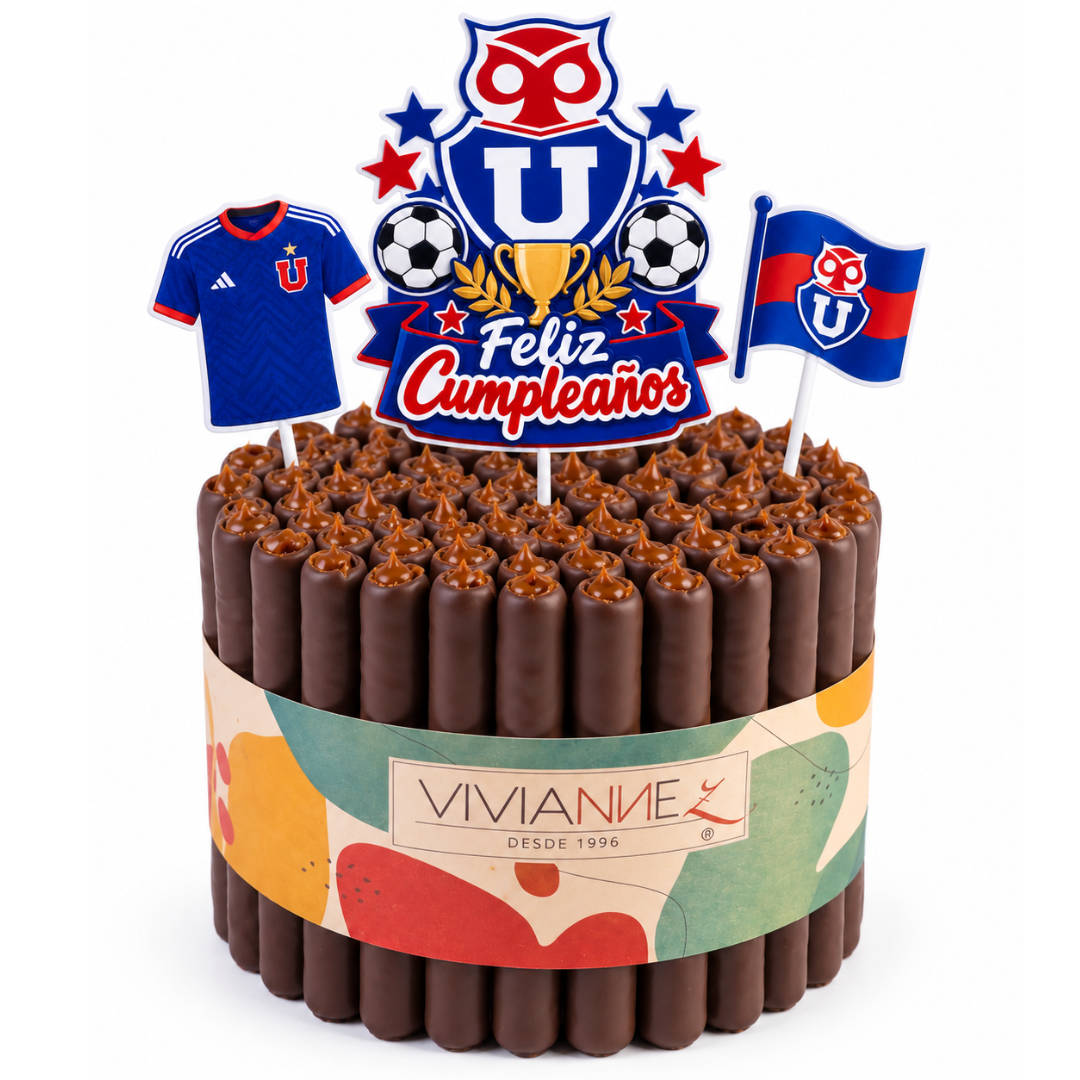 Topper Universidad de Chile Feliz Cumpleaños - Surtido Diseño 1 (Adorno para Torta)