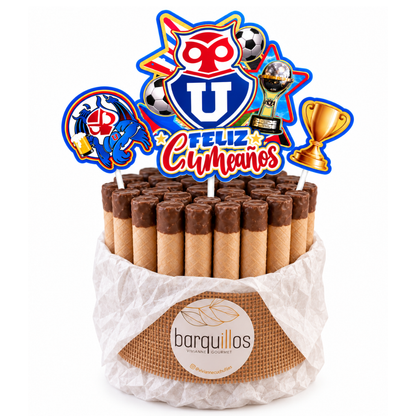 Topper Universidad de Chile Feliz Cumpleaños - Surtido Diseño 2 (Adorno para Torta)