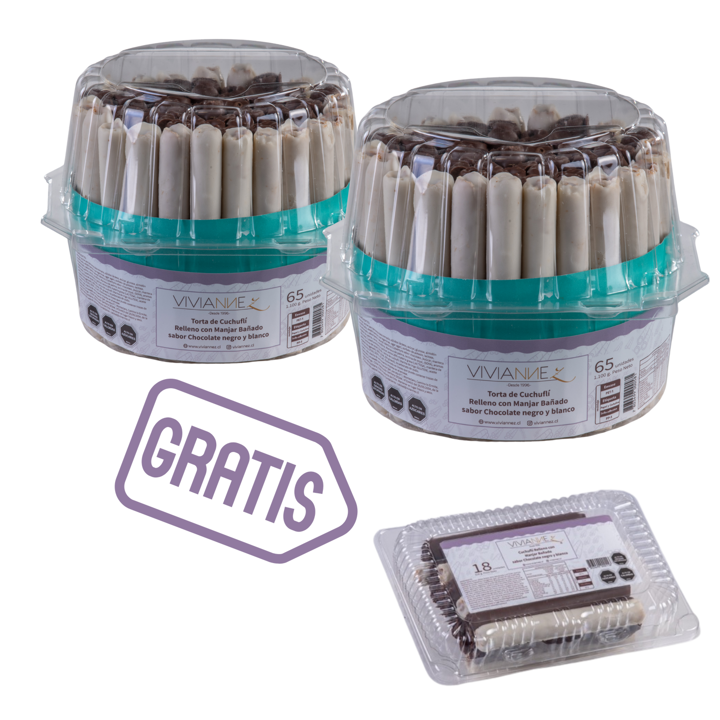 Pack Especial Torta Cuchuflí Chocolate Blanco y Negro 🍫