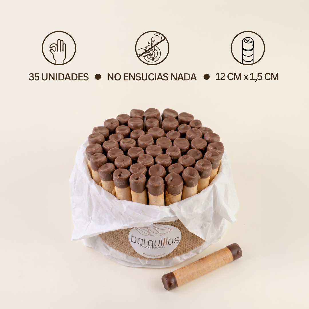 Torta de barquillos con manjar - 35 unidades