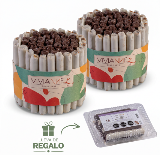 Pack Especial Torta Cuchuflí Chocolate Blanco y Negro 🍫