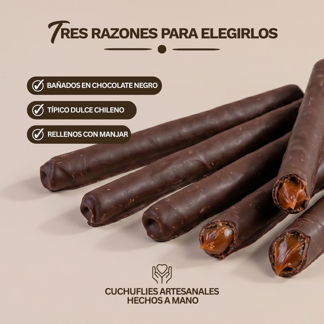 Torta de cuchuflís chocolate negro - 60 unidades