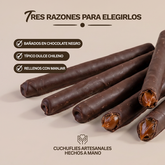 Torta de cuchuflís chocolate negro - 60 unidades