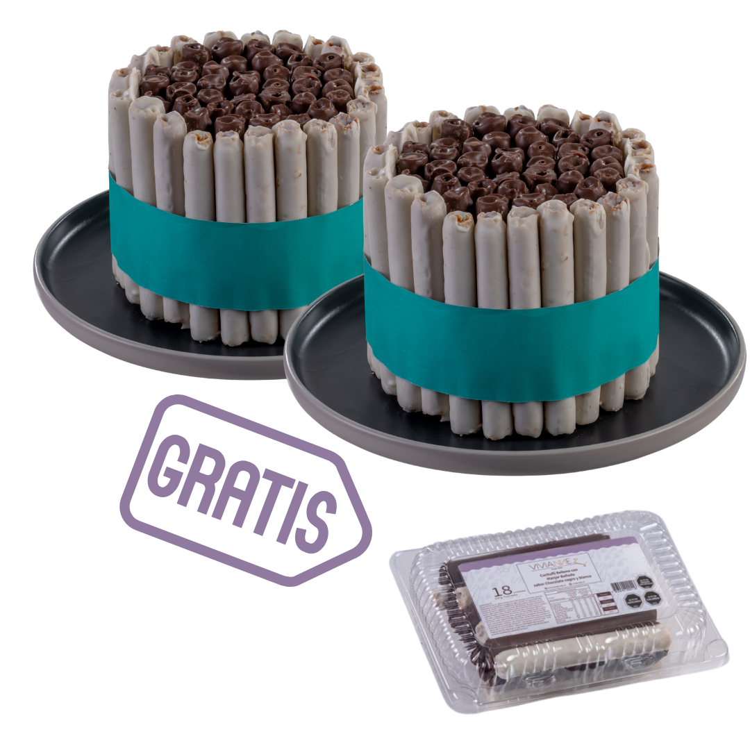 Pack Especial Torta Cuchuflí Chocolate Blanco y Negro 🍫