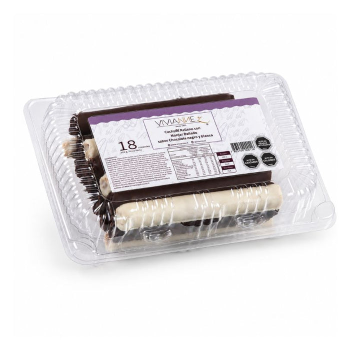 Cuchuflís mixtos chocolate blanco y negro - 18 unidades