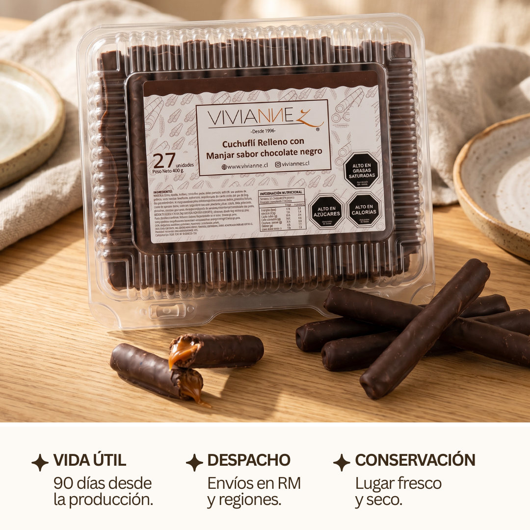 Cuchuflís de chocolate negro - 27 unidades