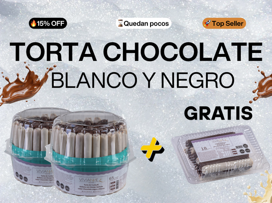 Pack Especial Torta Cuchuflí Chocolate Blanco y Negro 🍫 – 2 Tortas de cuchuflí bañadas + Cuchuflís 18 unidades de chocolate blanco y negro de regalo