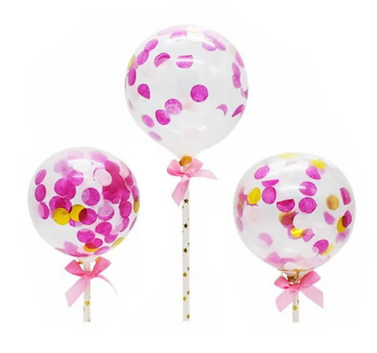 Topper de globos rosa (3 unidades) 🎈💗
