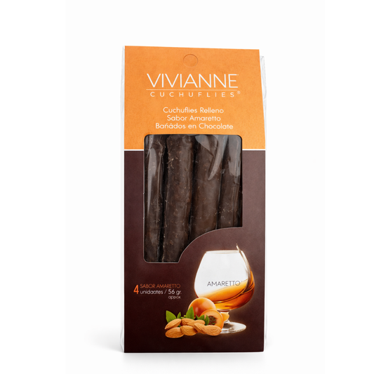 Cuchuflí Relleno con Manjar Sabor Amaretto, Bañado en Chocolate (4 Unidades)