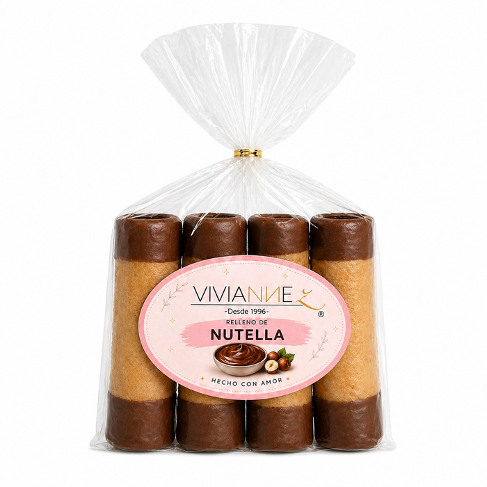Barquillos medianos rellenos de Nutella® - 4 unidades