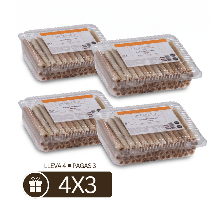 Pack 4x3 cuchuflís tradicionales - 4 bandejas de 50 unidades