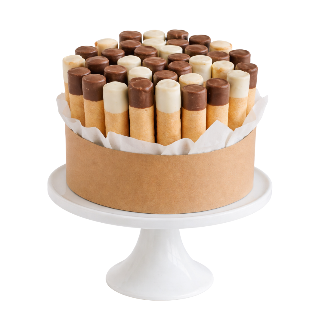 Torta de barquillos con Manjar - 35 unidades - Choc. Blanco y Negro🤍🤎