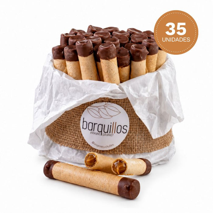 Torta de barquillos con manjar - 35 unidades
