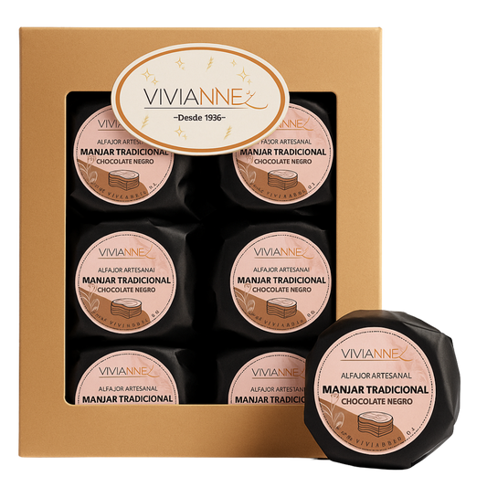 Caja de Alfajores sabor Chocolate Negro – 6 unidades
