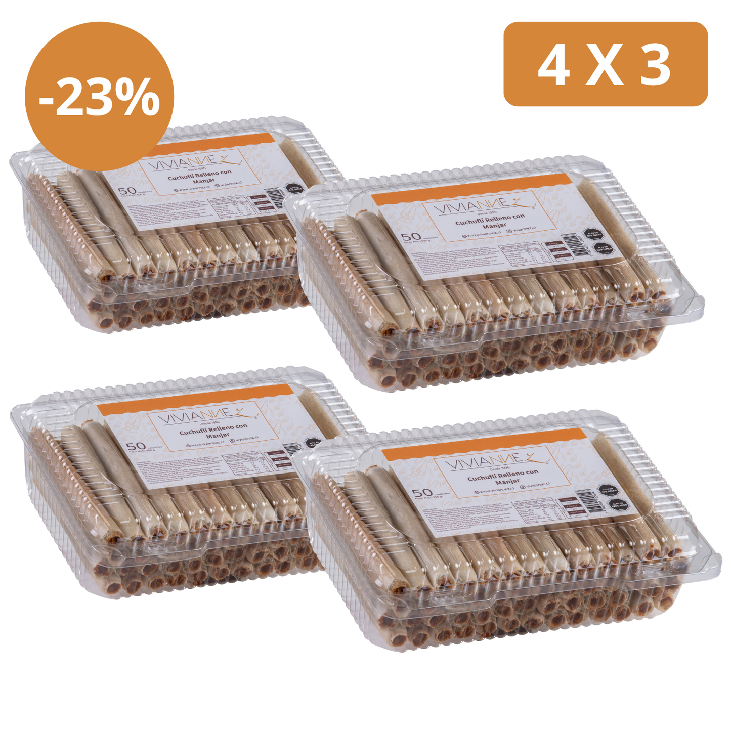 Pack 4x3 Cuchuflís Tradicionales 🎁 – ¡Llévate 4 bandejas de 50 unidades al precio de 3!
