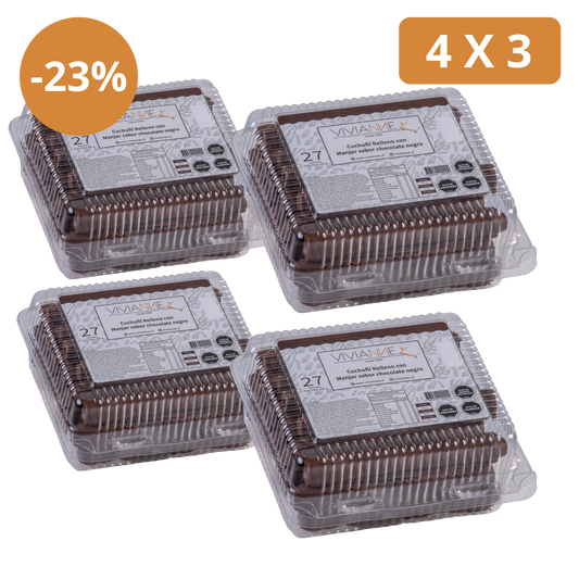 Pack 4x3 Cuchuflís Chocolate Negro 🍫 – Llévate 4 bandejas de 27 unidades al precio de 3